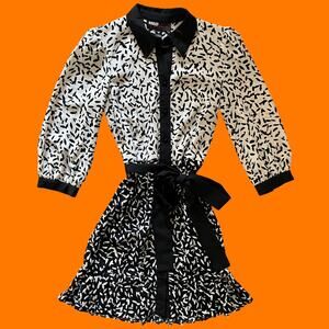 00's vintage collared button up office siren y2k mini dress Size 4 miss sixty